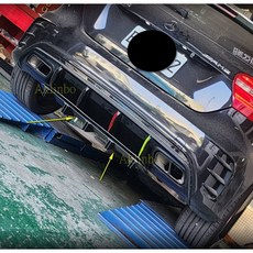 適用於 Mercedes-Benz A250 AMG 改裝後下擾流板 5鰭 鯊魚鰭 一體式 後擾流板 雙槓版本, 霧面黑一組