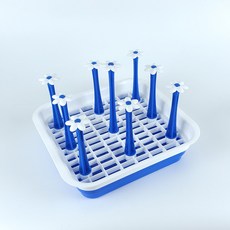 주방 미니 컵 식기 건조대 1단, 1개, 블루M