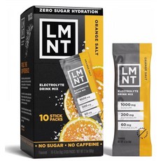 LMNTs 무설탕 전해질 스포츠 드링크 오렌지 소금 - 59.5g(2.1온스)/10개입, KD Chocolates LMNTs 무설탕 전해질 스포, 6g, 1