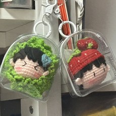 透明掛件娃包泡泡收納袋盲盒外出防塵套溜娃神器, 1個, 矮倉包+鑰匙扣帶毛球（不含娃）,9*7.5*3.5cm