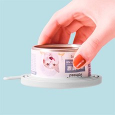 니즈플리 눌러쓰는 2p 세트 고양이캔스푼 통조림커버 실리콘덮개 실리콘캔커버 통조림덮개, 캔커버 2p + 스푼 1p