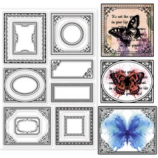 1개 DIY 스크랩북 사진 앨범 장식 카드 제작 스탬프 시트 사진 프레임 패턴용 PVC 플라스틱 스탬프 160x110x3mm, 투명색
