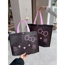 그래피티 쇼퍼백, 10개, 브라운 호피35*26*8cm
