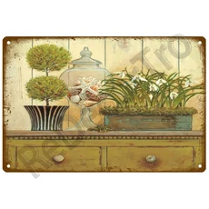 예쁜정원 꽃 빈티지 플라크 플레이트 장식, 03 ZZTH 31211, 01 20x30cm