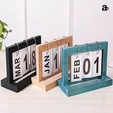 빈티지 감성 미니 우드 달력 원목 책상 탁상달력 블랙 캘린더