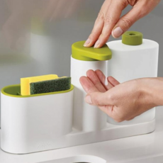 주방 세제 디스펜서 물비누 펌핑 다용도 싱크대 세제통 욕실 보관함 세척솔 거치대 정리대 수세미 정리함, 단일상품1, 1개