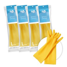 러버랩 국내산 팔목 고무장갑, 옐로우, 대(L), 5개