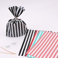 IDG OPP 스트라이프 선물 포장지 바닥M 2입 연말 생일선물 포장재 스트라이프, 민트