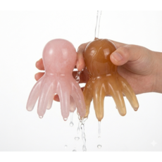 문어 두피 얼굴 목 바디 괄사 마사지기 1+1, 핑크+카라멜, 2개