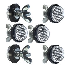 빨간색 리플렉터 오토바이 번호판 볼트 및 너트 미니 장식용 M5 나사 태그 원형 자전거(6피스)(빨간색), White, 1개