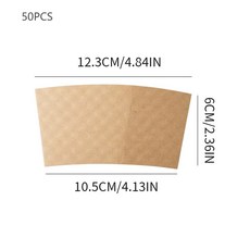 50/100pcs 갈색 커피 컵 슬리브 크래프트 골판지 단열 홀더 일회용 커버, S2 50pc 12 and16oz