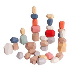 원목 나무 우드블럭 쌓기 장난감 교구 유아 정서발달 유대감형성 인테리어소품 36PC 26PC, 1개