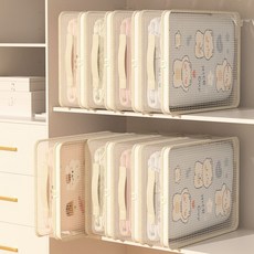 四件套收納袋家用牀單被罩特厚整理袋衣櫃棉被衣物防黴防塵儲物包, 1個, 四件套【透明網格款】丨一目瞭然丨拿取不翻,無拉鍊小開口6個丨牀單被套整齊收納