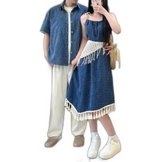 커플 시밀러룩 휴양지 웨딩촬영 호캉스 원피스 신혼여행 패밀리룩 긴팔 반팔 드레스 셔츠 하와이안