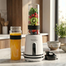 Teendow 믹서기 미니 스테인리스 휴대용 초고속 블렌더, 아이보리