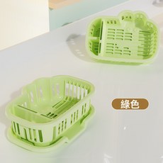 瀝水碗盤架碗碟收納架水槽置物架餐具家用廚房檯面碗筷濾水收納盒, 綠色:如圖, 1個