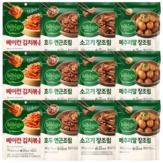 비비고 반찬(베이컨김치볶음3+호두연근조림3+소고기장조림3+메추리알장조림3), 1세트, 1.365kg