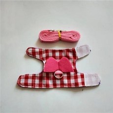 爆款下殺 用品外齣鬆鼠公主倉鼠小衣服 背帶式傢用可愛牽引繩自用寵物貂 V89L, 粉格子（帶翅膀）M號, 1個