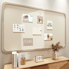 INSAVII 펠트 보드판 대형 게시판 벽걸이형 가정용 메모 아크릴 투명 안내판 알림판 40cmx, 베이지 40cmx60cm