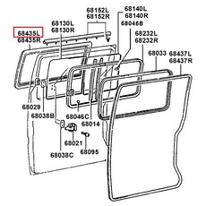 三菱中華 威利 箱型車 中門 玻璃橡皮 68435L