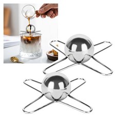 HSOKEW 에스프레소 겨울왕국 볼 2개 에스프레소 커피 쿨러 304 스테인리스 스틸 칠링 커피 에스프레소 볼 에스프레소 머신 액세서리 아이스 커피 버번 스카치 및 칵테일용, HSOKEW 에스프레소 겨울왕국 볼 2개 에스프레소 커