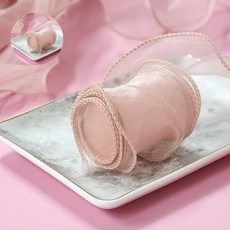 선물리본 망사 포장 리본 연핑크, 본상품