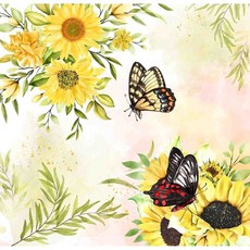 TS 花蝴蝶0024-蝶谷巴特餐巾紙/藝術紙 Decoupage napkins/art paper，精美圖案，餐桌裝飾，拼貼素材, 1個, 22.5x22.5