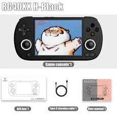 ANBERNIC RG40XX H RG 40XXH 레트로 휴대용 게임 콘솔 비디오 256G PSP 40 인치 IPS 스크린 Linux 시스템, 01 China Mainland, 01 128GB 8422 Games, 06 Black