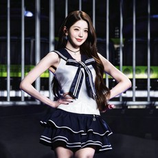 IVE張元英同款cos服韓國女團打歌服海軍領JK制服舞臺演出服裝