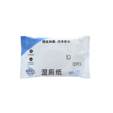 純水濕紙巾80抽抗菌可沖式小包加厚嬰兒濕紙巾, 1個, 可沖濕紙巾 12片/包 (無蓋), 12張, 0.001g