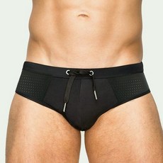 UXH小心機純色側邊網孔拼接男士三角泳褲，錦綸速乾抽繩溫泉泳褲，台灣發貨