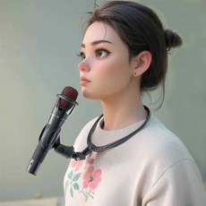 버스킹 마이크 목걸이 홀터 스탠드 교육 마운트 강연 거치대, A. 넥 마운트 마이크 스탠드