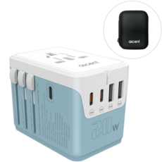 에센트 해외여행용 PD 고속 충전 멀티어댑터, 블루, 1개