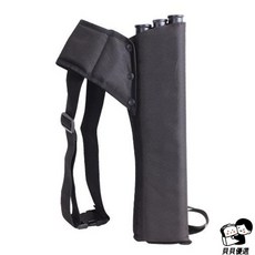 弓箭三管箭袋 牛津布箭囊 可調節射箭袋, 黑色, 1個