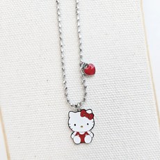 두리비 캐릭터 하트키티 유아 아동 키즈 써지컬스틸 미아방지 각인목걸이, 1.이름/전화번호