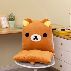 리락쿠마 등받이쿠션 방석 코리락쿠마 캐릭터 쿠션방석 등쿠션 사무실 침대, 리락쿠마 방석