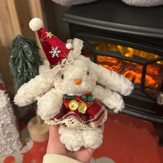 聖誕舞會小兔毛絨公仔玩偶包包掛件汽車鑰匙扣掛飾節日禮物送女生, 1個, 盛裝舞會小兔【今日下單送掛繩