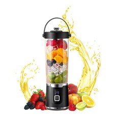 200W 전기 착즙기 컵 휴대용 전기 소형 착즙기 블렌더 휴대용 과일 착즙기 충전식 과일 믹서, 검은, 흑색의, 1개, 사이즈 이미지 참고