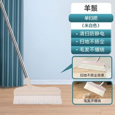 無品牌 掃把套裝軟毛掃帚簸箕組合家用鬃毛套裝不粘頭髮羊毛掃把掃地笤帚, 米白, 單簸箕, 1個