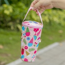 保溫飲料提袋 保冷飲料袋 環保杯袋, 粉冰淇淋, 1個