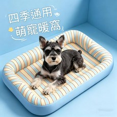 amq 四季寵物墊, 藍色條紋 不可拆洗, 1個
