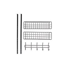 空間利用門掛勾掛勾2層置物架 黑色 壁掛置物架, 單色