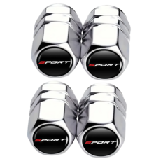 자동차 타이어캡 에어캡 밸브캡 원형 SPORT, SPORT-실버silver, 4개