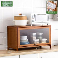 원목 찬장 미닫이 캐비닛 일본식 선반 찻장 수납 엔틱, [투명 스타일] 1단 70cm