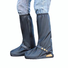 加厚高筒防雨鞋套, 268款 - 黑色高筒鞋套 加厚防滑底