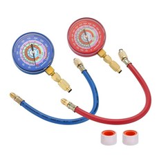 측정기 AC 매니폴드 게이지 세트 R410A R22 R404A R134a 호스 냉매용 양방향 HVAC 진단 도구 8인치 클래스 정확도, 30 inHg-500 PSI + 0-800 PSI