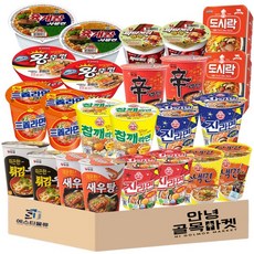 농심 오뚜기 팔도 삼양 컵 라면 24입 ( 신라면 육개장 진순 진매 왕뚜껑 짜파게티 새우탕 도시락 튀김우동 참깨 스낵 삼양 ), 24개