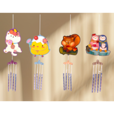 지지워크 DIY 풍경 만들기 4종 고양이 다람쥐 병아리 펭귄 도어벨, 8개, 혼합