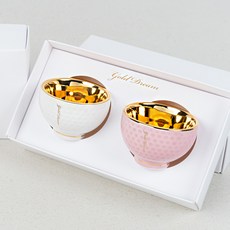 골드드림24K 금잔 금술잔 고급 술잔 소주잔 2p세트 부모님 기념일 선물, 1. 금잔 (화이트+핑크), 1개