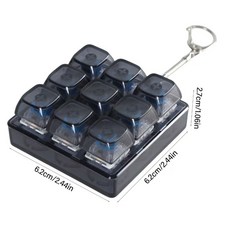 편안한 3/4/9 키 손가락 키보드 버튼 키캡 감압 스트레스 릴리프 시간을 보내기 핀치 성인, 9 Keys-Black, 1개